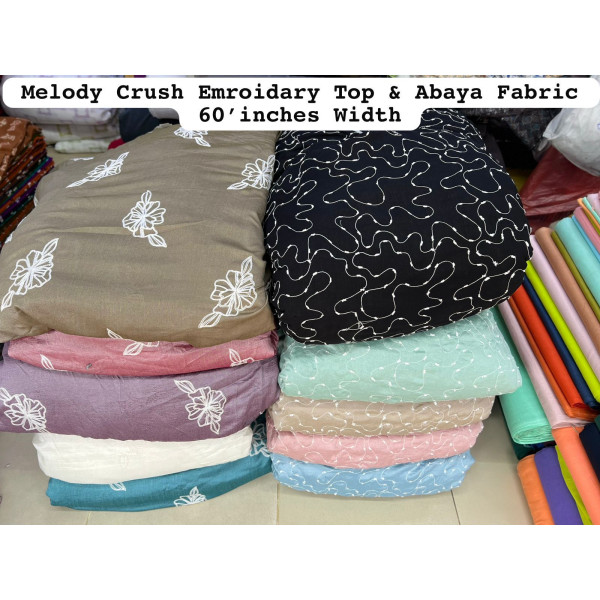 Melody Crush Embroidery Abaya & Top Fabric