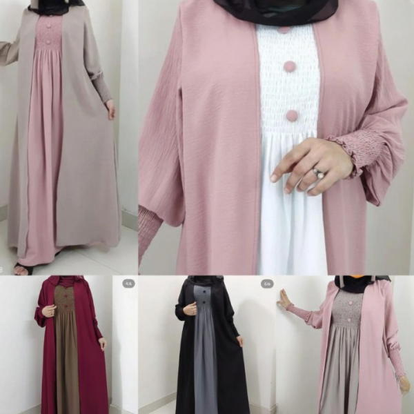 New Masrati Abaya Set with Chiffon Shawl