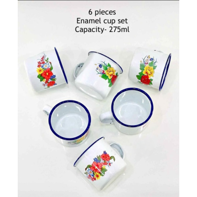 6 Pieces Enamel Cup Set