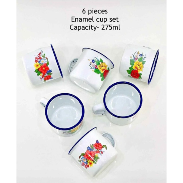 6 Pieces Enamel Cup Set