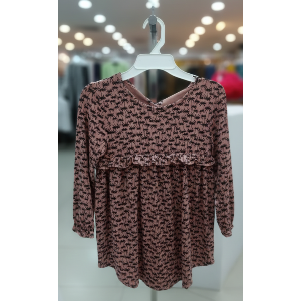 Girls’ Printed Long-Sleeve Dress